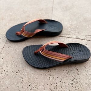 Chaco Black Sandals with Striped Straps